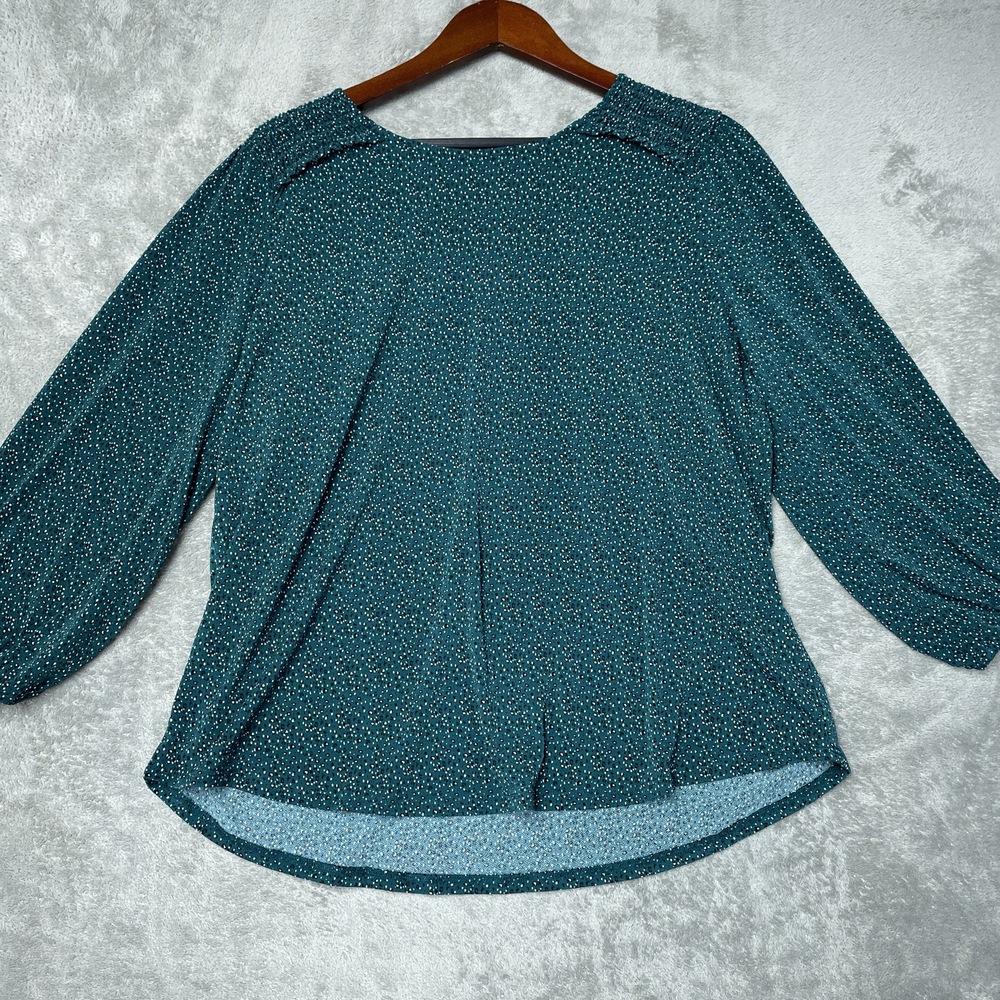 Adrianna Papell Women's XL Blouse Green H1089 - Picture 2 of 8